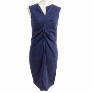 VERONIQUE MILJKOVITCH DESIGNER NAVY CINCHED SLEEVELESS BODYCON MINI DRESS - XS